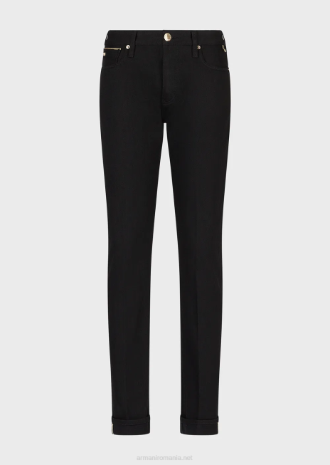 bărbați R802G1168 blugi j75 slim-fit cu detalii aurii Armani negru