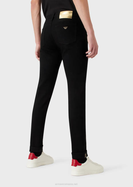 bărbați R802G1168 blugi j75 slim-fit cu detalii aurii Armani negru