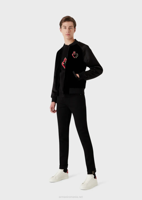 bărbați R802G1168 blugi j75 slim-fit cu detalii aurii Armani negru