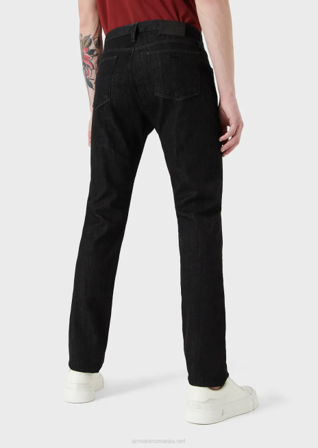 bărbați R802G1169 Blugi din denim j75 slim-fit, albastru închis, clătiți Armani negru