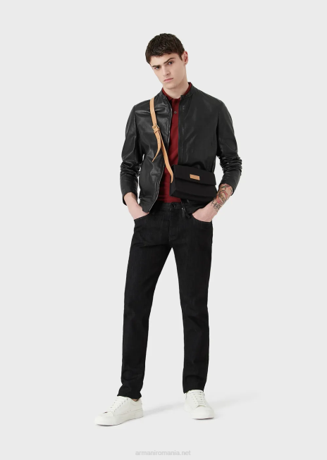 bărbați R802G1169 Blugi din denim j75 slim-fit, albastru închis, clătiți Armani negru