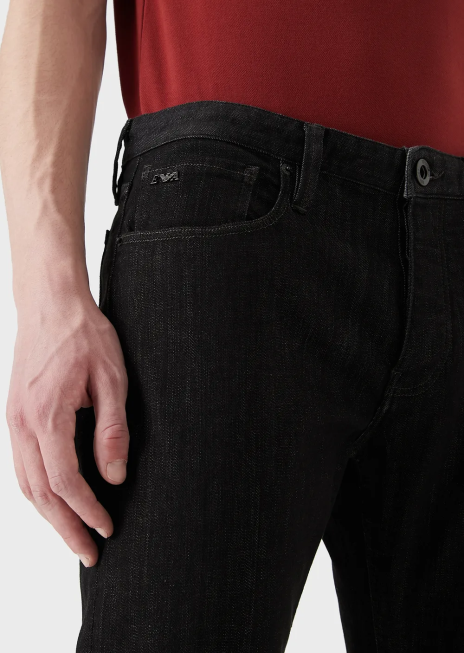 bărbați R802G1169 Blugi din denim j75 slim-fit, albastru închis, clătiți Armani negru