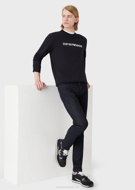 bărbați R802G1170 Blugi din denim j75 slim-fit, albastru închis, clătiți Armani albastru marin