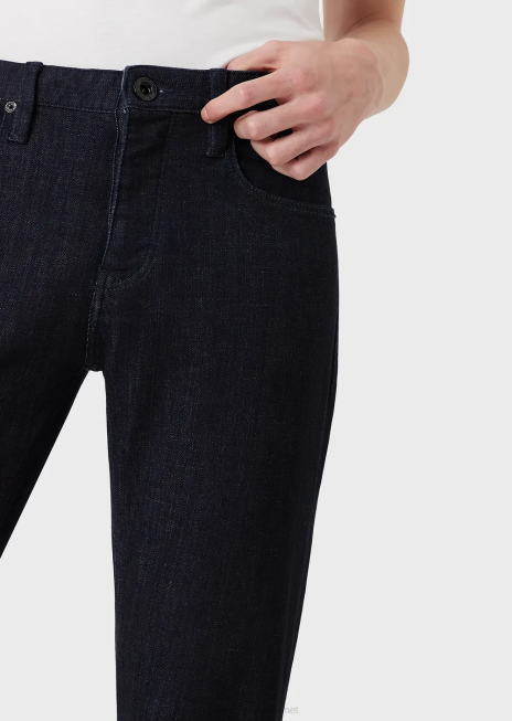 bărbați R802G1170 Blugi din denim j75 slim-fit, albastru închis, clătiți Armani albastru marin