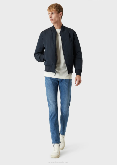 bărbați R802G1178 Blugi j06 slim-fit, spalati, din twill comfort-denim Armani azur
