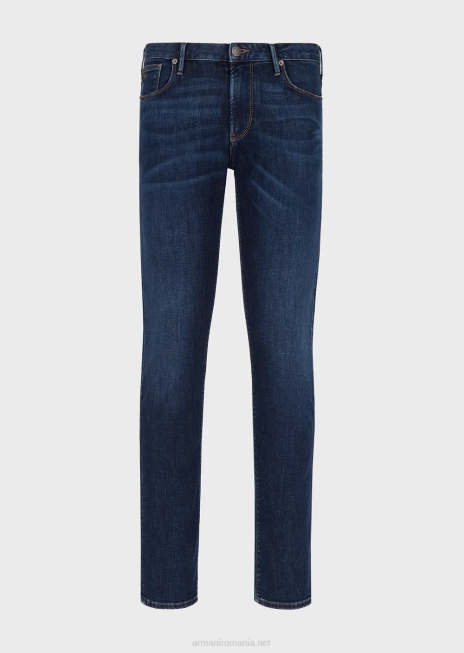 bărbați R802G1179 Blugi j06 slim-fit, spalati, din twill comfort-denim Armani denim
