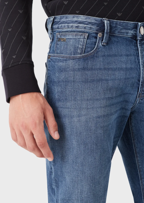 bărbați R802G1180 Blugi j06 slim-fit, twill-melange, din denim confortabil Armani denim