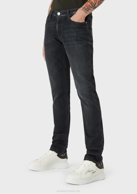bărbați R802G1181 Blugi j06 slim-fit, twill-melange, din denim confortabil Armani negru