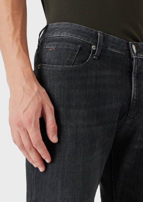 bărbați R802G1181 Blugi j06 slim-fit, twill-melange, din denim confortabil Armani negru