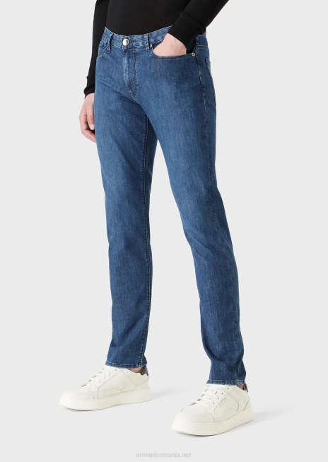 bărbați R802G1184 Blugi j06 slim-fit, twill-melange, din denim confortabil Armani albastru