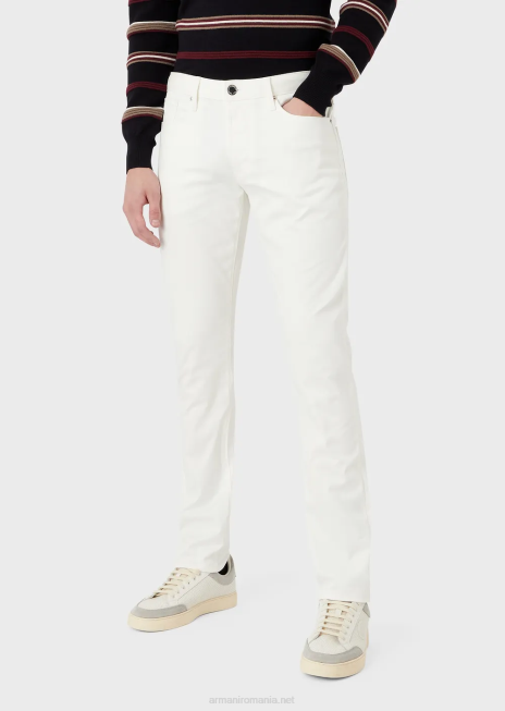 bărbați R802G1193 blugi j06 slim-fit din twill stretch Armani alb