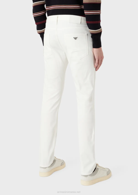 bărbați R802G1193 blugi j06 slim-fit din twill stretch Armani alb