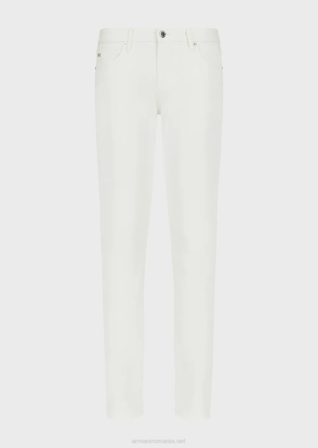 bărbați R802G1194 Blugi j06 slim-fit, din gabardină stretch Armani alb