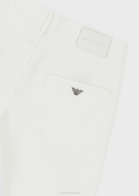 bărbați R802G1194 Blugi j06 slim-fit, din gabardină stretch Armani alb