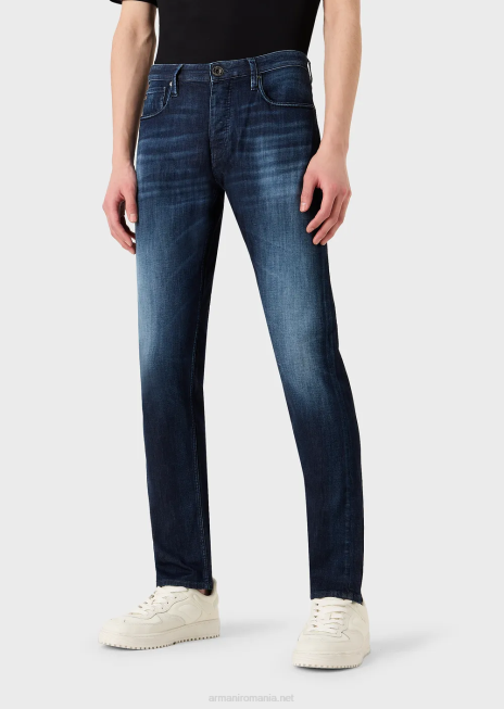 bărbați R802G1195 Blugi din denim albastru deschis j75 slim-fit Armani albastru