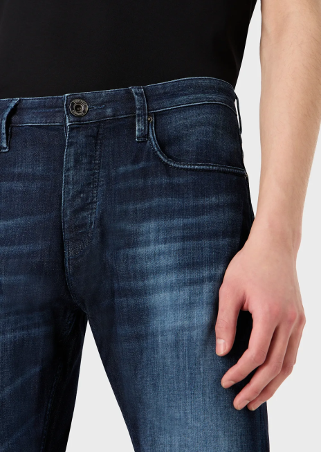 bărbați R802G1195 Blugi din denim albastru deschis j75 slim-fit Armani albastru