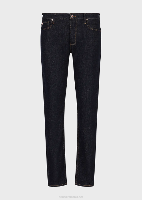 bărbați R802G1196 blugi j75 slim-fit blugi din denim clătiți-spălați Armani albastru miezul nopții