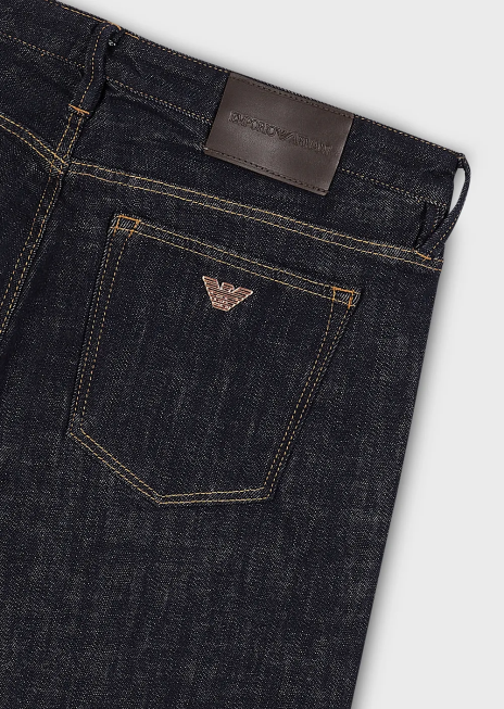 bărbați R802G1196 blugi j75 slim-fit blugi din denim clătiți-spălați Armani albastru miezul nopții