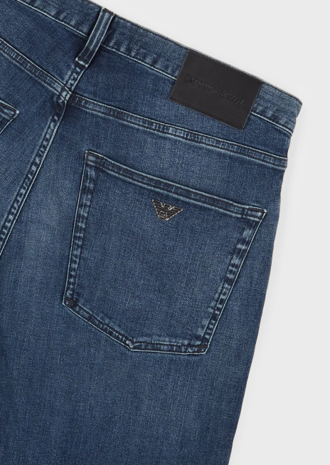 bărbați R802G1200 Blugi j45 cu ajustări regulate, din denim confortabil din twill Armani albastru