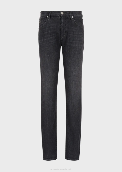bărbați R802G1202 Blugi j45 cu ajustare normală din denim confort twill melange Armani negru