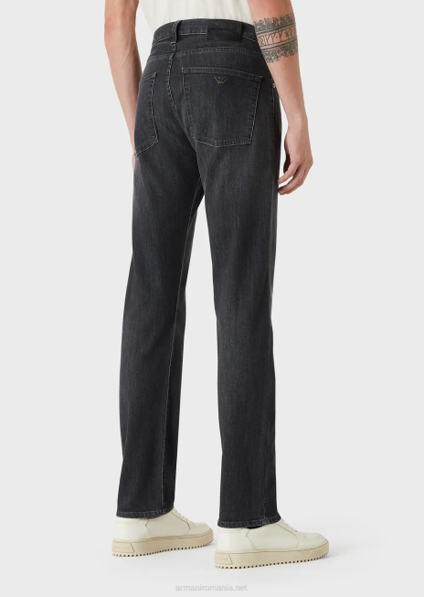 bărbați R802G1202 Blugi j45 cu ajustare normală din denim confort twill melange Armani negru