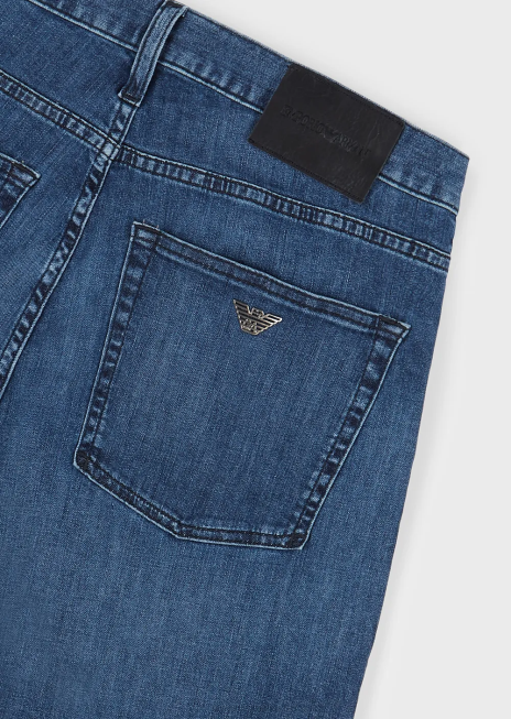 bărbați R802G1203 Blugi din denim j45, de culoare obișnuită, spălate lejer Armani denim