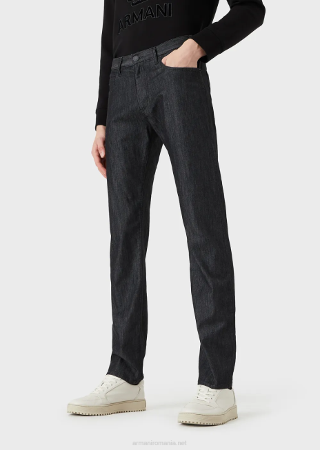 bărbați R802G1205 Blugi din denim j45, de culoare obișnuită, spălate lejer Armani negru