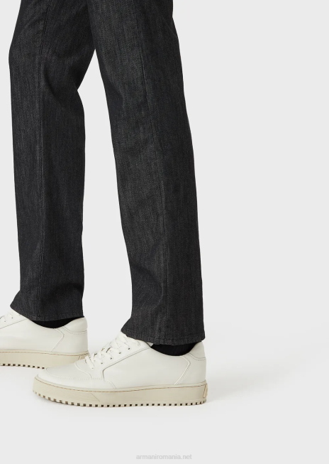 bărbați R802G1205 Blugi din denim j45, de culoare obișnuită, spălate lejer Armani negru