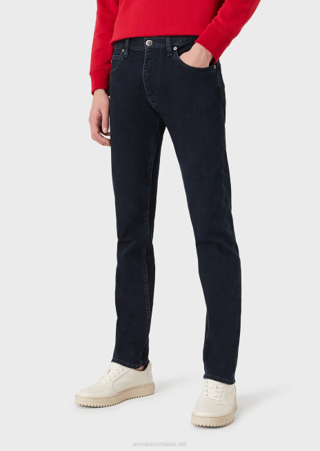bărbați R802G1207 Blugi din twill din denim confort j45, cu fiti regulate Armani albastru