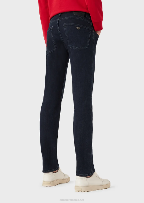 bărbați R802G1207 Blugi din twill din denim confort j45, cu fiti regulate Armani albastru