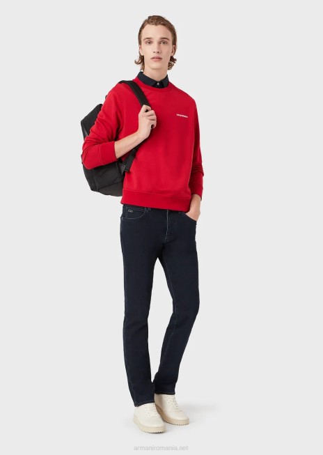 bărbați R802G1207 Blugi din twill din denim confort j45, cu fiti regulate Armani albastru