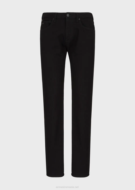 bărbați R802G1208 Blugi din twill din denim confort j45, cu fiti regulate Armani negru