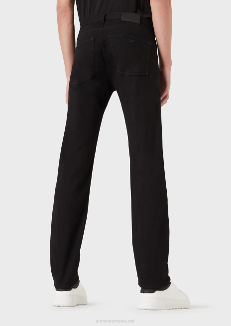 bărbați R802G1208 Blugi din twill din denim confort j45, cu fiti regulate Armani negru