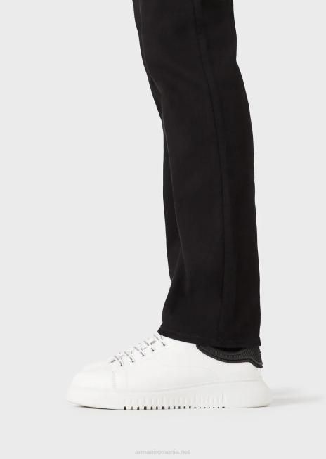 bărbați R802G1208 Blugi din twill din denim confort j45, cu fiti regulate Armani negru