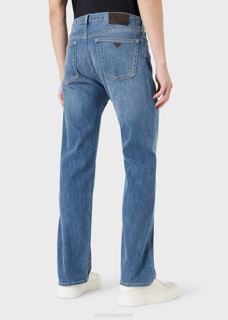 bărbați R802G1210 Blugi din denim confort j21 spalati, cu croiala regulata Armani albastru