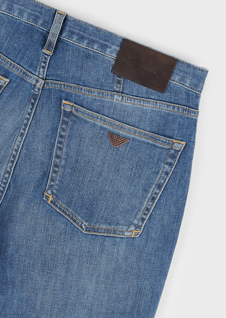 bărbați R802G1210 Blugi din denim confort j21 spalati, cu croiala regulata Armani albastru