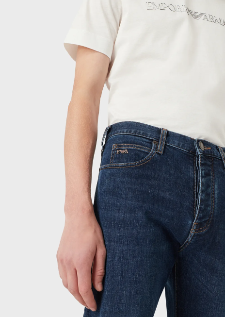 bărbați R802G1211 Blugi din denim confort j21 spalati, cu croiala regulata Armani denim