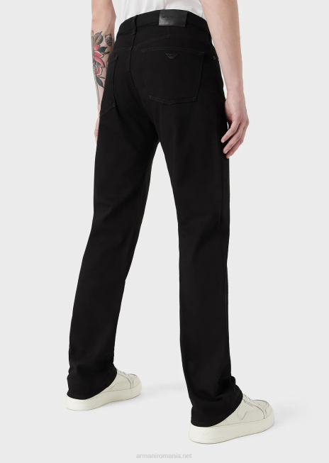 bărbați R802G1212 Blugi din twill din denim confortabil j21, cu fiti regulate Armani negru