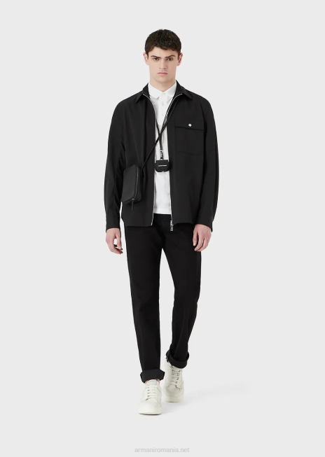 bărbați R802G1212 Blugi din twill din denim confortabil j21, cu fiti regulate Armani negru