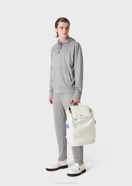 bărbați R802G1583 Pulover din jerseu din amestec de lână prințul de Wales Armani gri