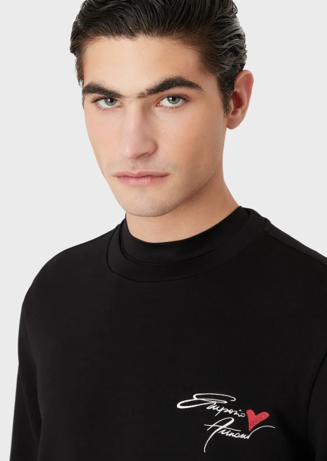 bărbați R802G1588 hanorac cu broderie de ziua indragostitilor Armani