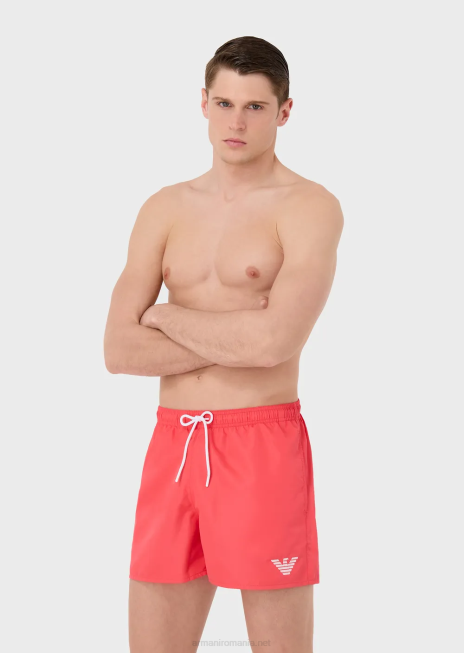 bărbați R802G991 pantaloni scurți de baie esențiali cu șnur Armani coral