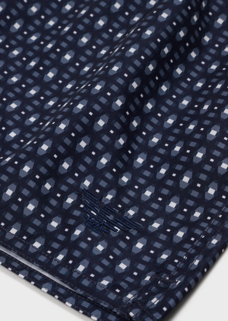 bărbați R802G996 trunchi de baie cu șnur și micro-model Armani albastru marin