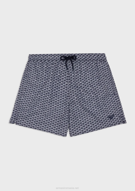 bărbați R802G997 trunchi de baie cu șnur și micro-model peste tot Armani model