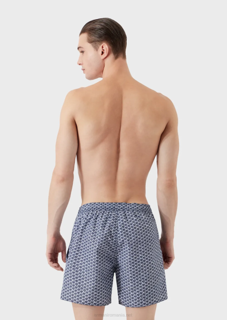 bărbați R802G997 trunchi de baie cu șnur și micro-model peste tot Armani model