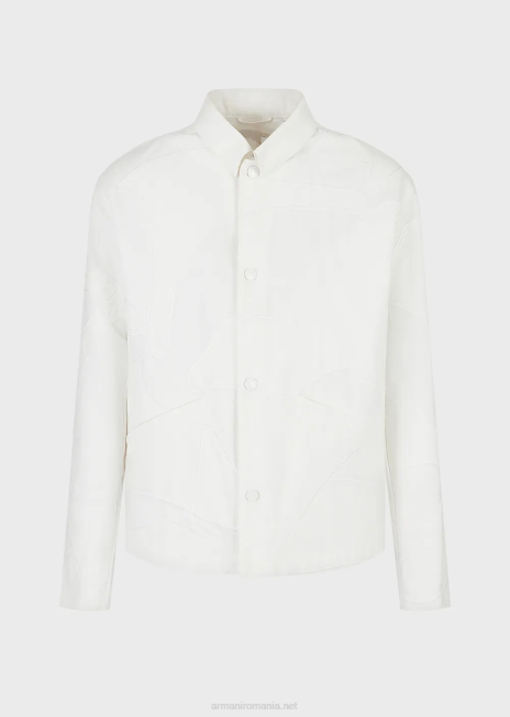 bărbați R802G1302 jachetă din pânză cu broderie de camuflaj asortita în culori Armani