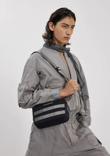 bărbați R802G1303 geacă bomber cu mai multe buzunare din popelin pima Armani gri deschis