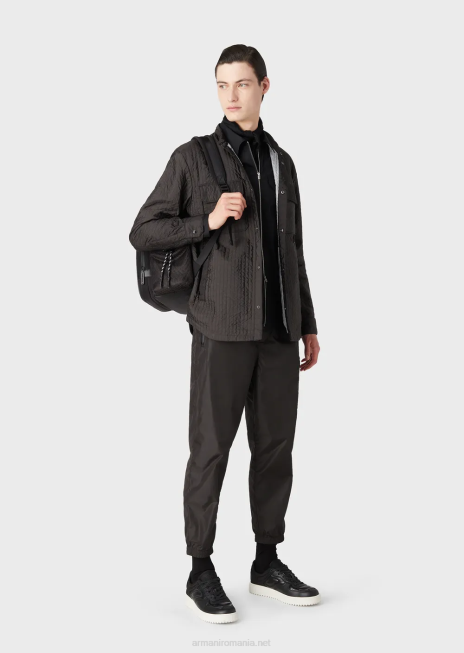 bărbați R802G1312 bluză matlasată din nailon reciclat hidrofugă Armani gri închis