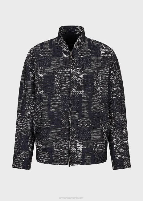 bărbați R802G1316 bluzon jacquard vanise cu efect de patchwork Armani model