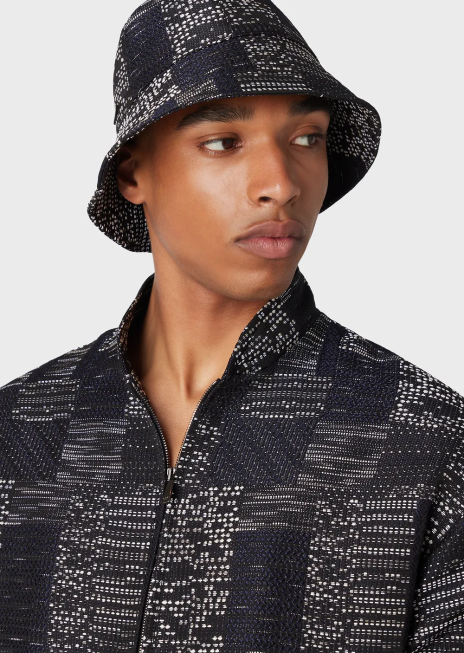 bărbați R802G1316 bluzon jacquard vanise cu efect de patchwork Armani model
